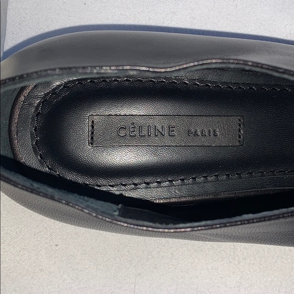 Celine Phoebe Leather Peep Toe Flats- Nappa BLK - Picture 7 of 8